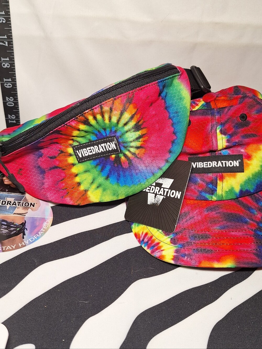 NWT Vibedration Sling/Fanny Pack and matching NWT Hat/Cap - Tie Dye